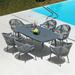 Nuu Garden 7-Piece Aluminum Outdoor Dining Set with Cushions Grey