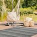 Beverly Rug Dark Grey Striped Indoor Outdoor Rug Outside Carpet for Patio Deck Porch 4X6 4 x 6 Rectangle