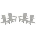 Havenside Home Hawkesbury 4-piece Recycled Plastic Fanback Adirondack Chair Set by Light Gray
