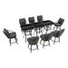 Patio Festival Metal 11-Piece Outdoor Dining Set in Gray and Black