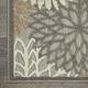 HomeRoots 6 Runner Gray and Ivory Floral Indoor Outdoor Area Rug 94 W x 126 D x 1 H 8 x 10 Accent Rectangle