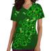 QIPOPIQ Women s Short Sleeve V-Neck Shirts St. Patrick s Day T Shirts V-Neck Pockets Shamrock T Shirt Green Shirt Tops St Patricks Day Shirts Causal Tee Tunic Holiday Shirts Graphic Tees Deals