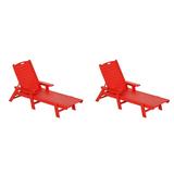 Polytrends Laguna 78 Poly Weather-Resistant Outdoor Chaise Lounge (Set of 2) Red