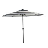 Donglin Furniture 9 ft. Aluminum Market Solar Outdoor Patio Umbrella in Red Navy Blue
