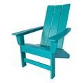 Shine Company Modern Resin All-Weather Patio Porch Adirondack Chair in Blue