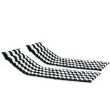 2 Pieces Set Outdoor Lounge Chair Cushions Patio Chaise Lounge Replacement Cushions Funiture Seat Cushions Chair Pads Set of 2 (Black-White Stripe-2 pcs)