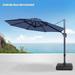 Pellebant 10 ft Outdoor Patio Cantilever Umbrella Navy Blue