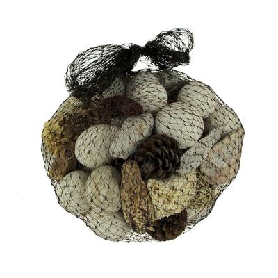 Neutral White Mushroom Mix Assorted Dried Botanicals In A Bag - 8 X 9 X 9 inches