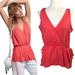 Anthropologie Tops | Anthropologie Pure + Good Becka Surplice Tank Top | Color: Pink/Red | Size: Xs