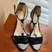 Coach Shoes | Coach Black Patent 2” Peeptoe Sandals Heels Size 8 B | Color: Black/Silver | Size: 8