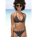 Triangel-Bikini-Top LASCANA "Powder" Gr. 36, Cup C/D, schwarz-weiß (schwarz, weiß) Damen Bikini-Oberteile Ocean Blue