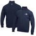 Men's Navy Montana State Bobcats Big Cotton Quarter-Zip Pullover Sweatshirt