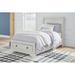 Signature Design by Ashley Robbinsdale Full/Double Low Profile Storage Sleigh Bed Wood in Brown/White | 50 H x 58.75 W x 86.25 D in | Wayfair