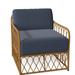 Woodard Cane Patio Chair w/ Cushions, Rattan in Brown | Wayfair S650011-79Y