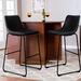 Latitude Run® Jalasha 26" Counter Stool Upholstered/Leather/Metal/Faux leather in Black | 35 H x 18 W x 22 D in | Wayfair