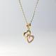 14K Gold Double Heart Pendant Charm - Hearts Necklace Charm For Her