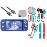 Nintendo Switch Lite Blue Bolt Axtion Bundle with Accessories Used