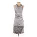 Suzi Chin for Maggy Boutique Casual Dress: Gray Dresses - Women's Size 4