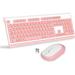 Wireless Keyboard Mouse Combo V650 Quiet Full Size 2.4G Ultra-Thin Wireless Keyboard and Mouse Set with Number