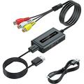 Female RCA to HDMI Converter with HDMI Cable for N64/Wii/PS2/Xbox with Male RCA(RCA Cable Integrated) CVBS AV