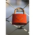 Engraved Heart on a Red Padlock Journal : 150 Page Lined Notebook/Diary