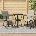 Grand Patio 3 Piece Outdoor Counter Height Swivel Bar Chairs with Table Patio Bar Bistro Set Highback Metal Frame Barstools for Garden Coffee