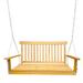 Cterwk Front Porch Swing with Armrests Wood Bench Swing with Hanging Chains Yellow