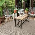 Alexander Home Havannah Chevron Stripe Indoor/ Outdoor Area Rug Grey/Black 9 2 x 12 1 9 x 12 Outdoor Indoor Living Room Patio Dining Room