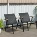 Amazonia Napoli 2-Piece Aluminum& 100% FSC Certified Teak Outdoor Patio Lounger Chair Set