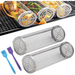 Rolling Grill Basket BBQ Accessories - Barbecue Stainless Steel Wire Mesh Cylinder Grill Vegetables Chip Basket Rotisserie Basket Tower Air Fryer Basket (8.19 x 3.51 x 3.51in 1 PCS)