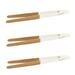 BambooMN Premium 12 Reusable Bamboo Kitchen A Toast Tongs For Cooking & Holding - White - 10 Pieces