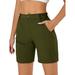 Pdbokew Women s Hiking Cargo Shorts Quick Dry Active Golf Shorts Summer Travel Shorts with Zipper Pockets Water Resistant Size ArmyGreen 2XL