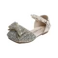 TUOBARR Sandals for Toddler Girls Summer Baby Girls New Fashion Dance Shoes With Diamond Bow Knots Mid Little Children s Half Pack Sandals Silver 18-24 Months