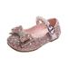 TUOBARR Sandals for Toddler Girls Summer Baby Girls New Fashion Dance Shoes With Diamond Bow Knots Princess Shoes Mid Little Children s Single Shoes Pink 15-18 Months