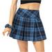 Plaid Tennis Skirt with Shorts Pleated Mini Skirt Casual Golf A Line Skorts Skirts for Women with Pocket