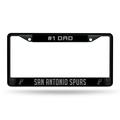 Basketball Rico Industries San Antonio Spurs Black Black Chrome Frame 12 x 6 Black Chrome Frame 12 x 6 Car/Truck Auto Accessory