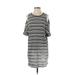 She + Sky Casual Dress: Black Stripes Dresses - Women's Size Small