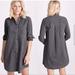 Madewell Dresses | Madewell Gray Wash Denim Shirt Dress Long Sleeve Button Cotton | Color: Gray | Size: Xxs