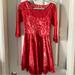 Free People Dresses | Free People Lace Red Long Sleeve Mini Dress | Color: Red | Size: 2