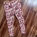 Lularoe Pants & Jumpsuits | Lularoe Tc Floral Leggings | Color: Cream/Pink | Size: Tc