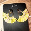 J. Crew Jewelry | J Crew Nwt Conga Fabric Drop Earring Gold Yellow Vacay Tropical | Color: Gold/Yellow | Size: Os