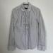 American Eagle Outfitters Tops | American Eagle Pinstripe Button-Up With Ruffles - Size Medium | Color: Blue/White | Size: 8
