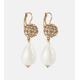 Oscar de la Renta Silk pearl drop earrings with crystals