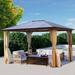 Aoodor 12 Ft. W x 10 Ft. D Aluminum Patio Gazebo Aluminum/Hardtop/Metal in Brown/Gray | 99.6 H x 144 W x 116.4 D in | Wayfair 800-192