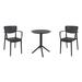 AllModern Farrah Round 2 - Person 24" Long Bistro Set Plastic in Black | 23.6 W x 23.6 D in | Outdoor Furniture | Wayfair