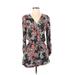 H&M Jumpsuit V Neck Long sleeves: Black Floral Jumpsuits - Women's Size 4