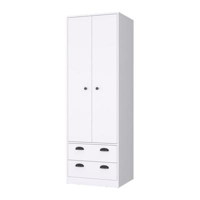 Denton Armoire with 2-Drawers and Hanging Rod, Whi...