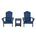 Joss & Main Clarence Plastic Adirondack Chair w/ Table in Blue | 38.19 H x 29.52 W x 32.68 D in | Wayfair 33226EE2BCE545B8801C66C2B8A8B179