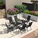 Purple Leaf Rectangular 6 - Person 64.2" Long Aluminum Outdoor Dining Set Metal in Black | 64.2 W x 33.5 D in | Wayfair WF05-DS07-AJM-BK-N