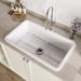 TOBILI 32" L Single Bowl Rectangular Fireclay Dual-mount Kitchen Sink w/ Sink Grid & Basket Strainer Fireclay | 10 H x 32 W x 19 D in | Wayfair
